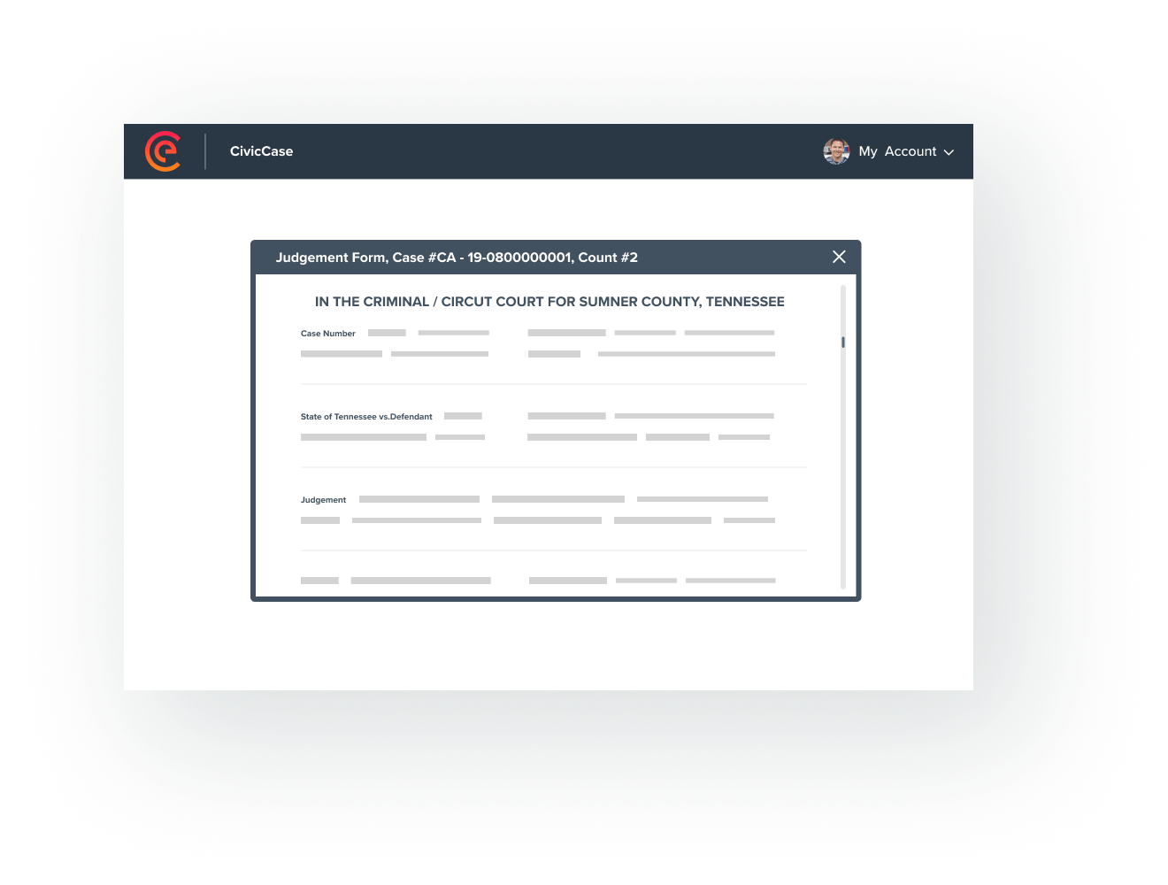 CivicCase form interface example