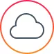 cloud symbol with a red/orange circle around it