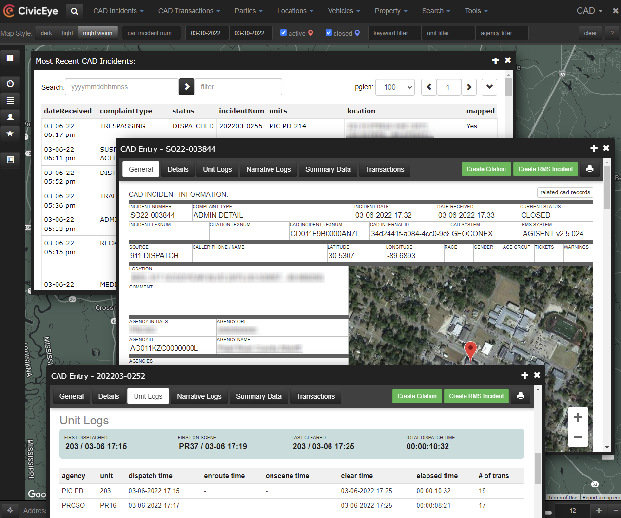 CAD RMS Interface in CivicRMS