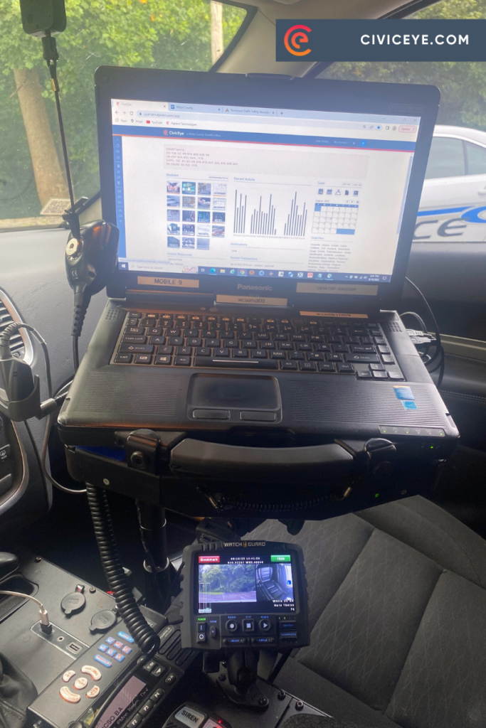 Inside police car is hardware and software like CivicRMS