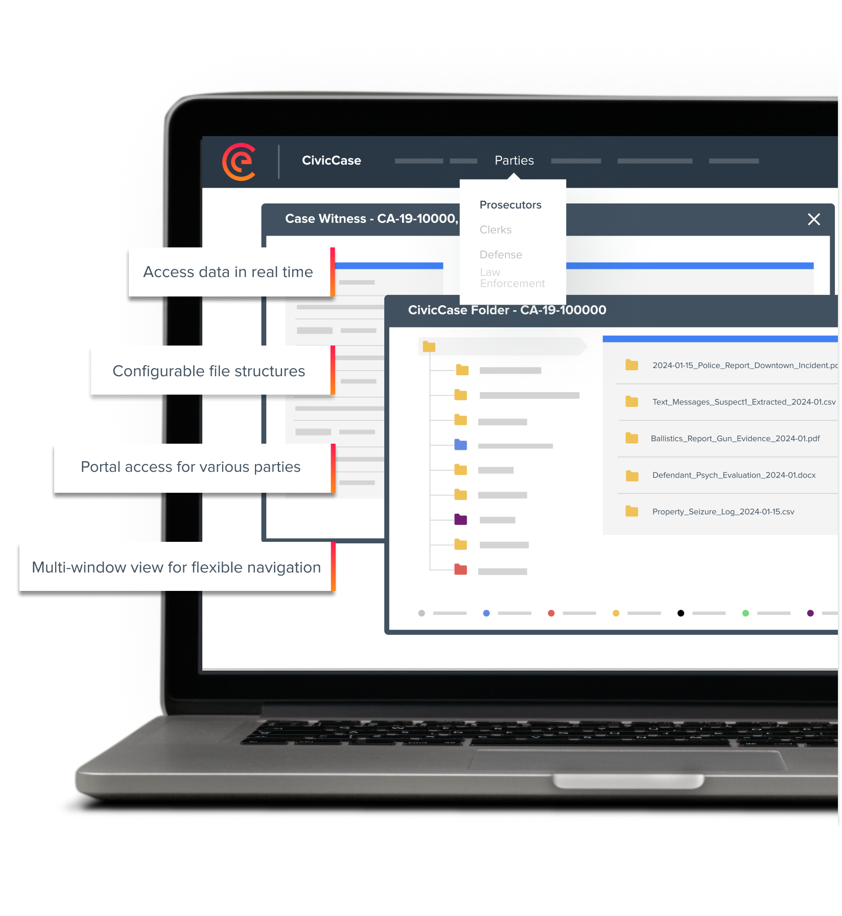 CivicEye's full spectrum platform supports both law enforcement and prosecutors with vital technologies and software.